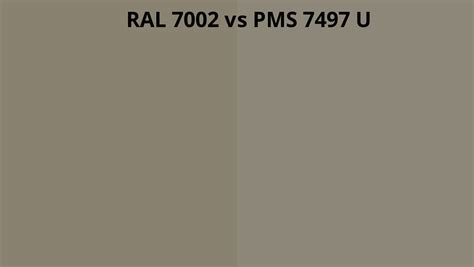 Ral 7002 Vs Pms 7497 U Ral Colour Chart Uk