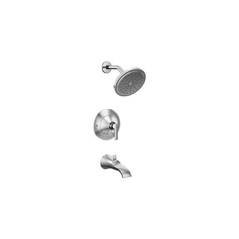 Moen Doux Posi Temp 1 Handle Tub And Shower Faucet Trim Kit In Chrome Valve Not Included The