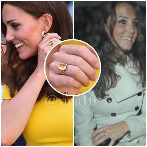 Kate Duchess Of Cambridge Wearing Her Citrine Ring Citrine Ring