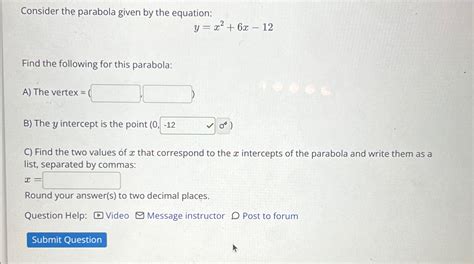 Solved Consider The Parabola Given By The Chegg