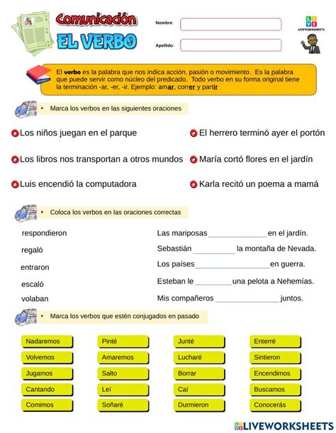 El Verbo Online Exercise For Quinto Primaria Artofit