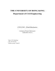 Hydrostatic Forces Lab Report Pdf The University Of Hong Kong