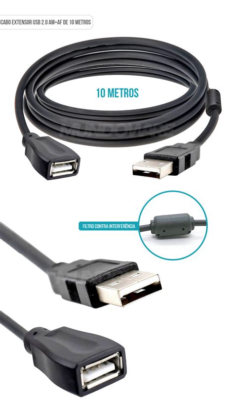 Cabo Extensor Usb Metros Am Af Macho X F Mea Nt Mundoware