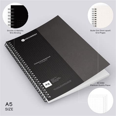 Archmesh A5 Dot Grid Notebook Dot Isometric Square Grid Notebooks