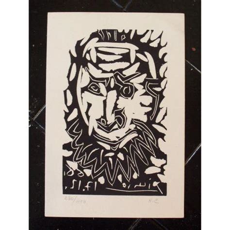 Pablo Picasso H Signed Linocut 1963