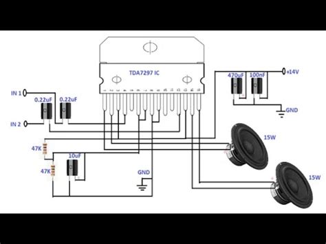 how to make a diy audio amplifier using tda7297 audio IC amplifier