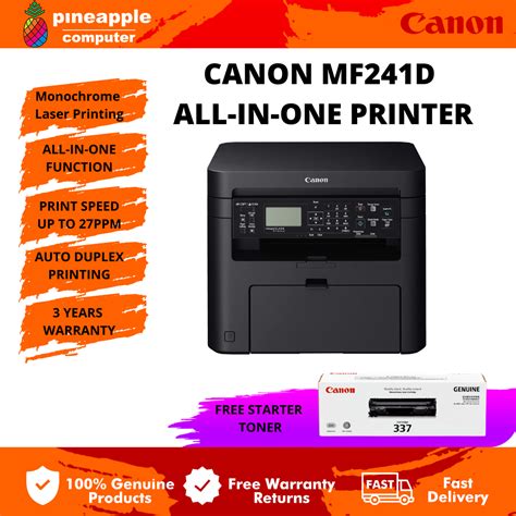 Canon Mono Laser All In One Imageclass Mf241d Lazada