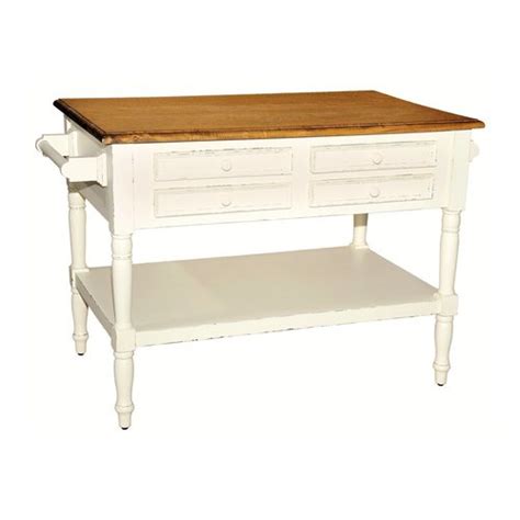 Casual Elements White Farmhouse Prep Tables In The Kitchen Islands