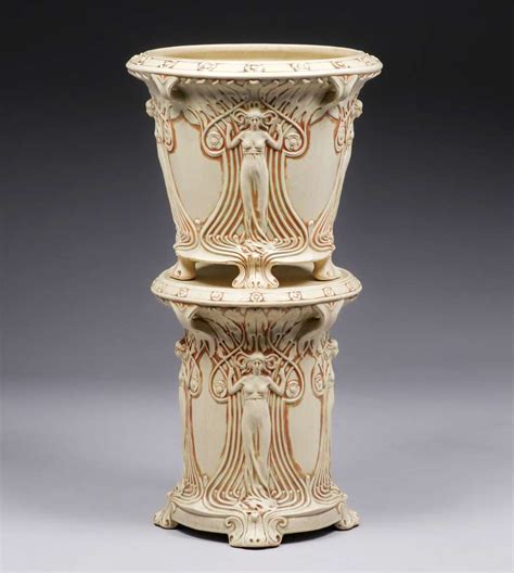 Weller Pottery Ivory Jardiniere Pedestal C S California