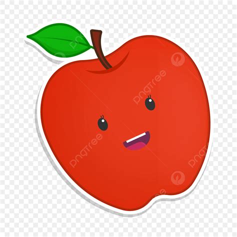 Apple Sticker Vector Art Png Cute Red Apple Sticker Vector