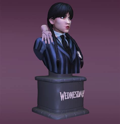 STL File Wednesday Addams Merlina Wednesday Wandinha Mecredi 3D