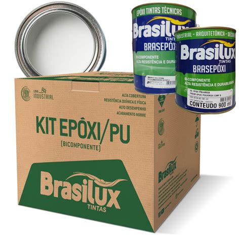 Brasilux Epoxi Poliamida Comp A B Kit Epoxi Branco N Puro Kit