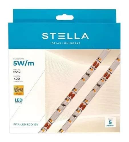 Fita Led Profissional 5w m 2700k Ip20 12v 400lm 5m Stella Frete grátis