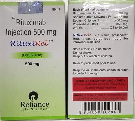 RituxiRel Rituximab Injection 500 Mg Relience 50 Ml At 25100 Vial