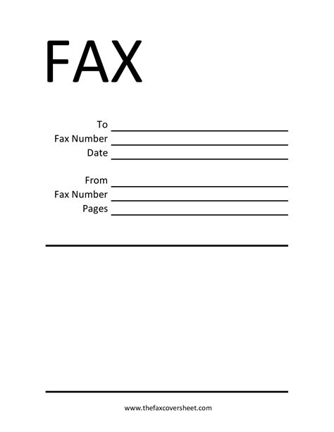 Generic Fax Cover Sheet Pdf Printable Letter Template