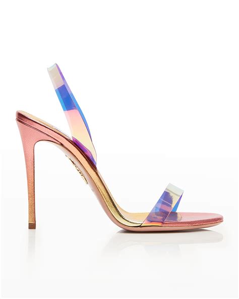 Aquazzura Mm So Nude Iridescent Plexi Sandals In Sunrise Modesens