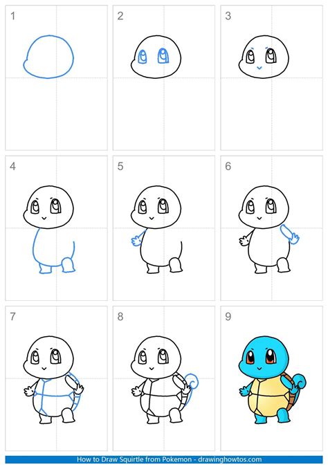 How To Draw Squirtle From Pokemon Step By Step Easy Drawing Guides