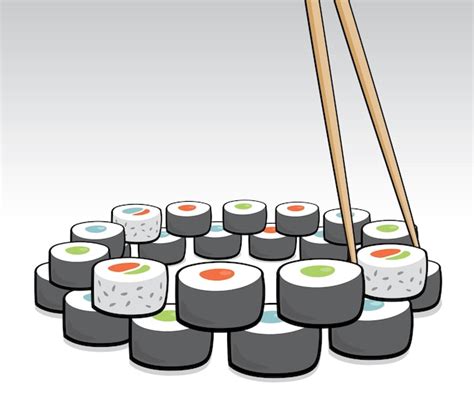 Premium Vector Chopsticks Grabbing Some Sushi