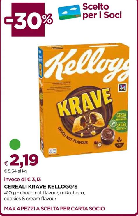 Cereali Krave Kellogg S G Choco Nut Flavour Milk Choco Cookies