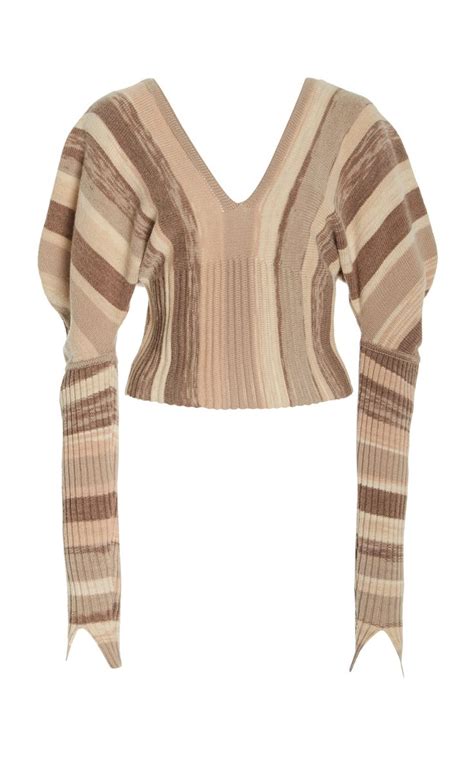 Jonathan Simkhai Women S Jasmina Striped Wool Blend Top Stripe