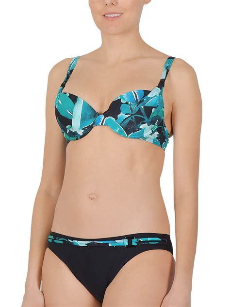 Naturana Naturana Aqua Leaf Print Padded Wired Bikini Set Size