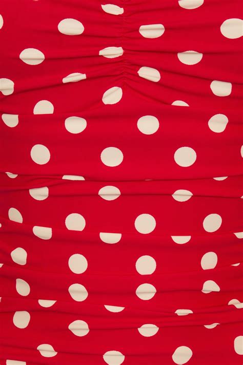 Esther Williams Red White Polka Dot 1950s Vintage Style Swimsuit With