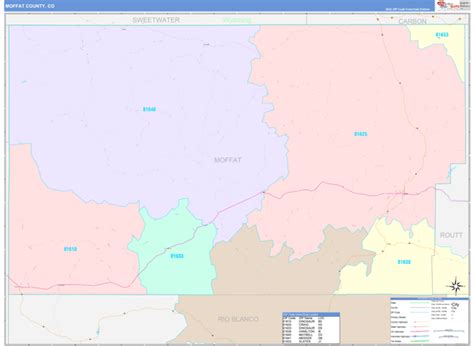 Moffat County, CO Wall Map Color Cast Style by MarketMAPS - MapSales