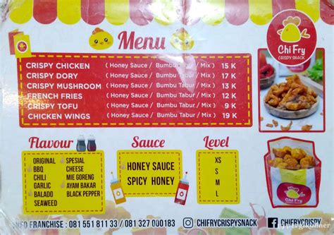 Selalu Diperbarui Menu Chi Fry Tandes Surabaya