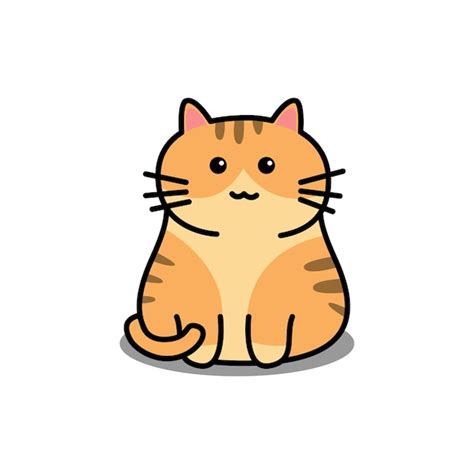 Dibujos Animados Lindo Gato Naranja Vector Premium