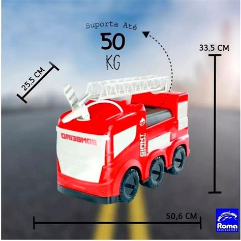 Caminhao Bombeiro Infantil - Caminhão de bombeiro Infantil Gigante Lança Água Suporta Até 50 Kg