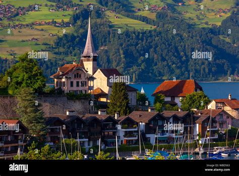 Spiez Church on Lake Thun, Switzerland Stock Photo - Alamy