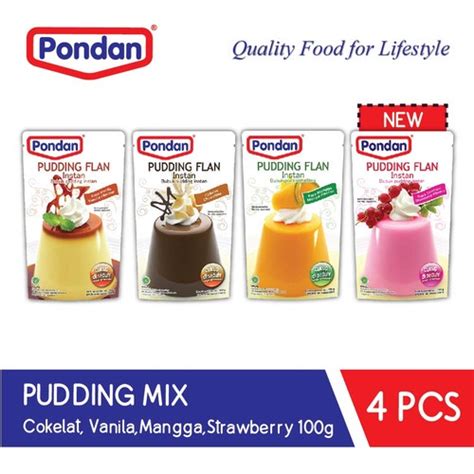 Jual Pondan Pudding Flan 100g Cokelat Vanilla Mangga Strawberry