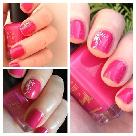 Shocking Pink Fancy Nails Nail Polish Nail Polish Designs