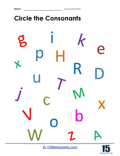 Consonants Worksheets 15