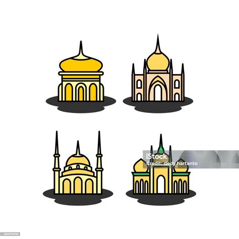 Ilustrasi Ikon Masjid Masjid Simbol Muslim Islam Ilustrasi Stok - Unduh ...