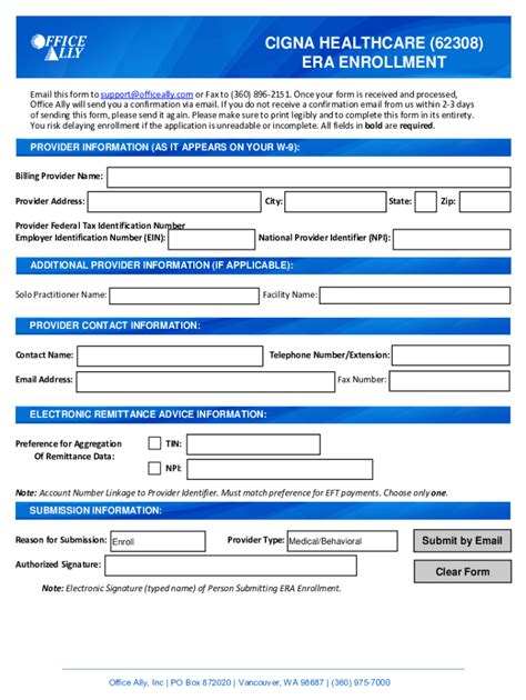 Fillable Online Cigna Healthcare Era Enrollment Office Ally