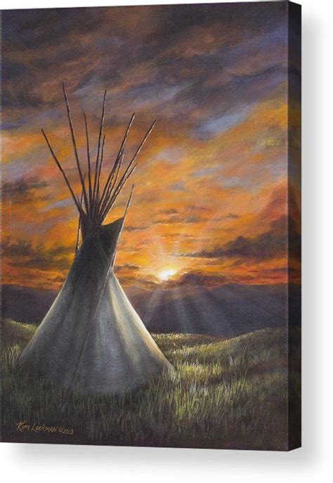 Prairie Sunset Acrylic Print By Kim Lockman Native American Paintings Native American Art