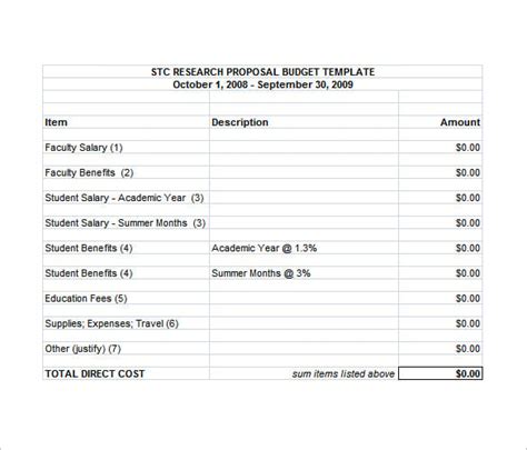 Research Proposal Templates Doc Pdf Excel