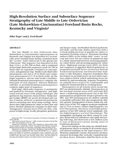 PDF High Resolution Stratigraphy Of The Lexington Limestone Late