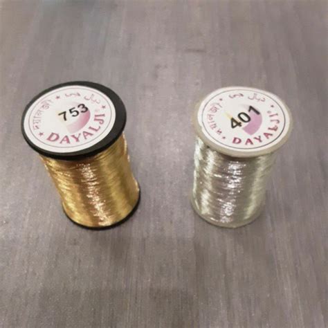 Benang Emas Silver Gold Silver Thread Zari Aari Thread Benang