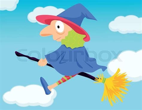 Flying witch | Stock vector | Colourbox