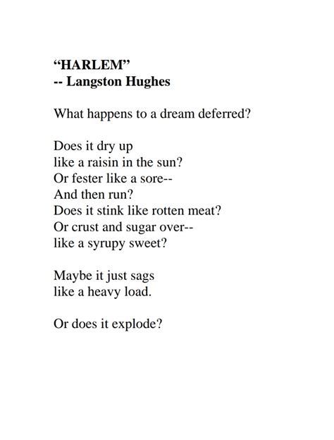 [poem] [harlem] By Langston Hughes R Poetry