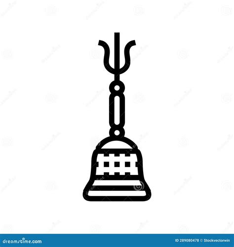 Daoist Bell Taoism Line Icon Vector Illustration Stock Vector ...