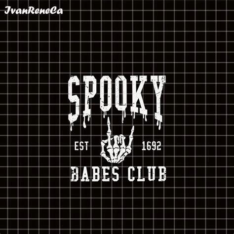 Retro Spooky Babes Club Est 1692 Halloween Skeleton Png Halloween Png