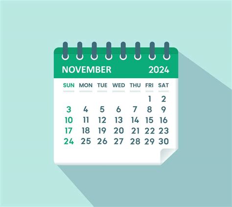 November 2024 Calenadar Leaf Calendar 2024 In Flat 29774867 Vector Art