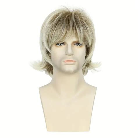 Mullet Wigs Brown Mixed Blonde Short Curly Hair Wigs Men Temu New Zealand