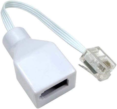 Rj11 To Bt Telephone Adapter 1x Rj11 Male 1x Bt Femalesocket Landline Phone Plugwhite