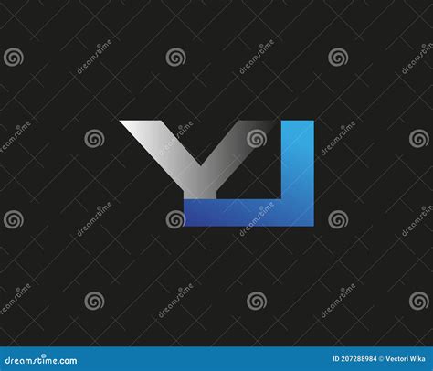 Initial Letter Yi Logotype Company Name Colored Blue And Silver Swoosh