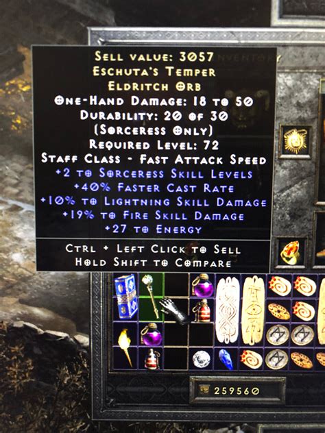 Diablo II Resurrected Eschuta S Temper Unique Eldritch Orb PC SC EBay