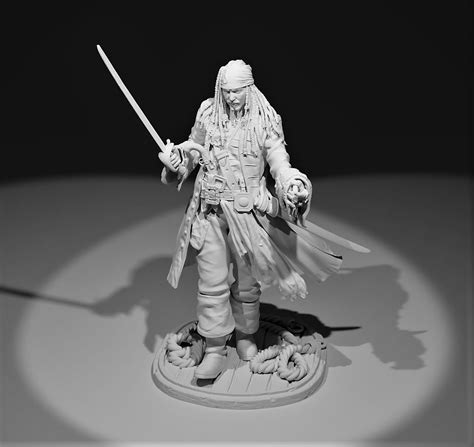 Captain Jack Sparrow Stl 3d Diseño Stl Archivo Figura Etsy México